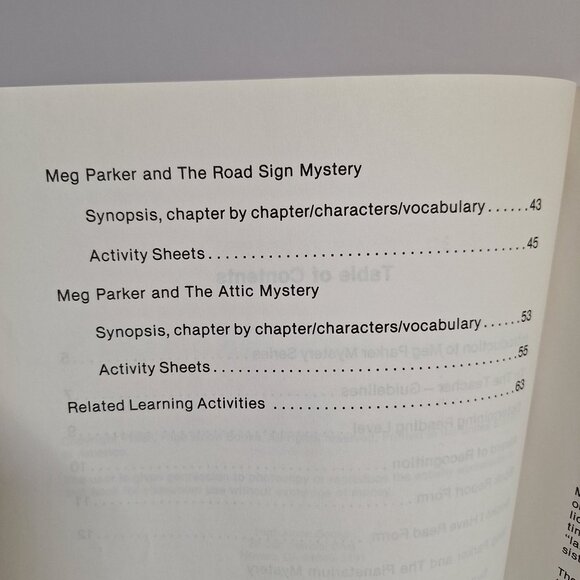 Teachers Edition Activity Worksheets Meg Parker Mystery Set 2 Eleanor Robins - Picture 7 of 12